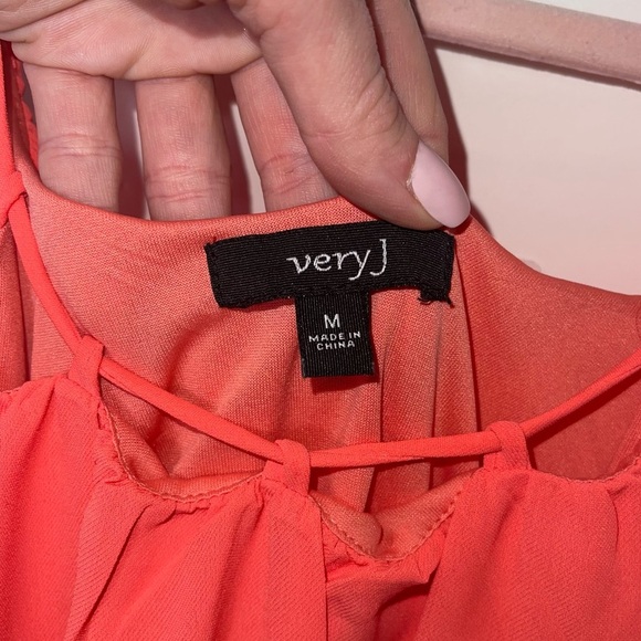 VERY J Coral Flowy Mini Dress M - Picture 5 of 7